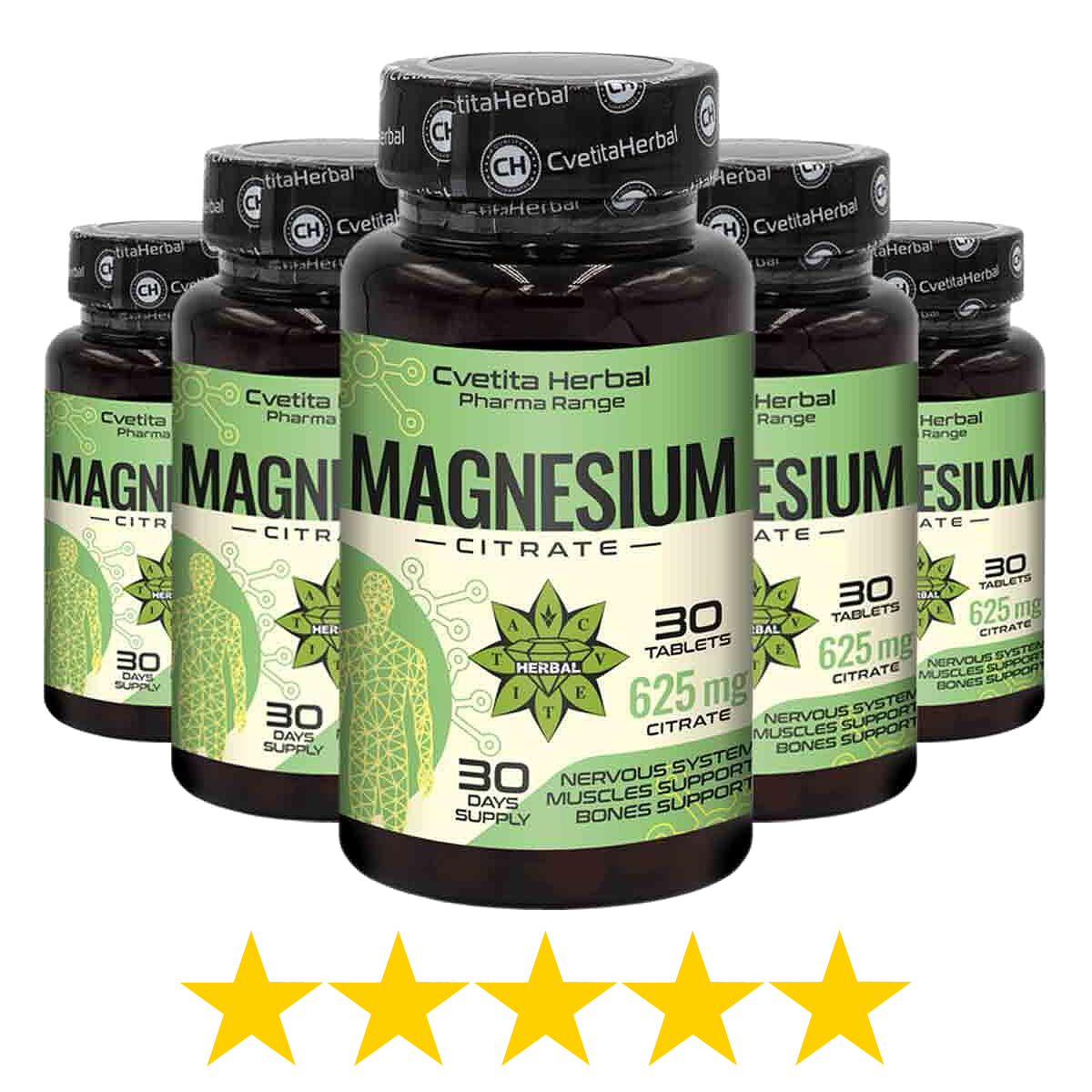 Magnesium Citrate 625mg - Κιτρικό μαγνήσιο για κράμπες